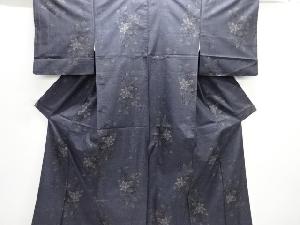 花模様織り出し本場泥大島紬着物(9マルキ)